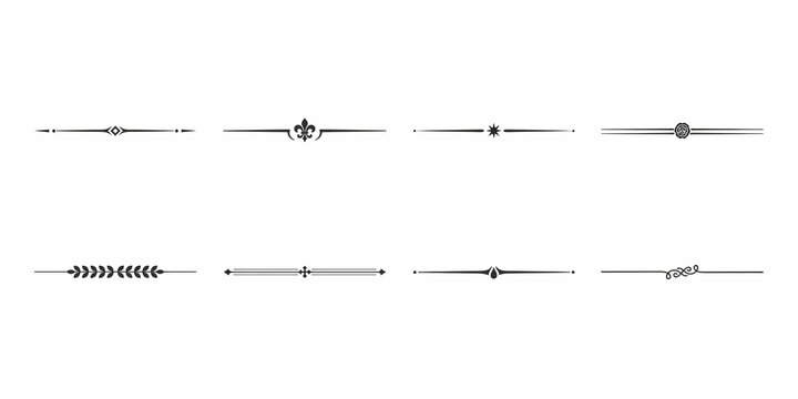 Set of elegant vintage decorative line dividers and text separators