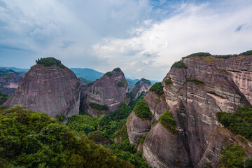 Fototapeta premium Bajiaozhai Scenic Area, located at the border of Ziyuan (Guangxi, Guilin) ​​and Xinning (Hunan).