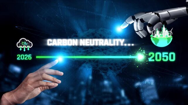 AI helps achieve carbon neutrality by tracking carbon, neutrality, and reduction plans across the 2024 to 2050 timeline Marrow