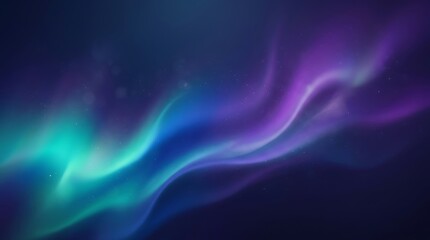 Naklejka premium Abstract swirling aurora borealis with vibrant shades of blue, purple, and green against a dark background.