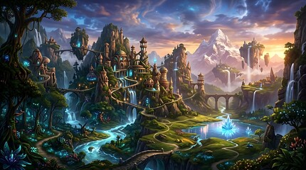 Obraz premium Mystical medieval castle on a moonlit lake.