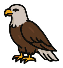 Fototapeta premium American Bald Eagle Cartoon Illustration Graphic