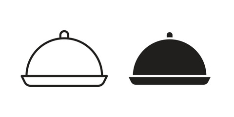 Fototapeta premium Food tray icon thin line pictograms group