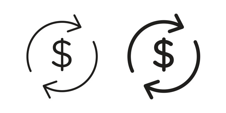 Turnover icon thin line pictograms group