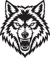 Fototapeta premium Fierce Roaring Wolf Adobe Illustrator Artwork