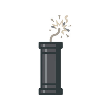 Exploding Bomb Icon, Dynamite Stick, Danger Symbol, Explosive Device, Comic Style