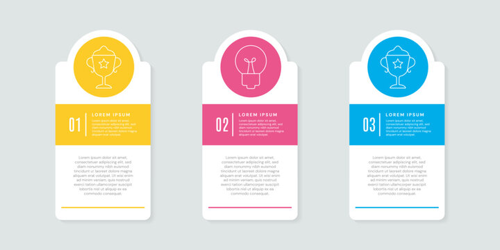 Infographic business banner template with three step options for design