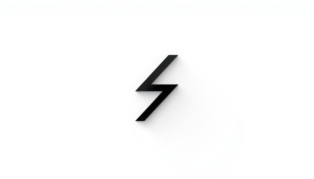 Lightning bolt icon sits centrally on a clean white background with subtle drop shadow.