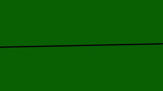 Minimalist Black Horizontal Line Animation on Green Screen Chroma Key Background for Video Editing, Divider, Graphic Element, Transition Overlay, and Design Layout 4k stock  video.