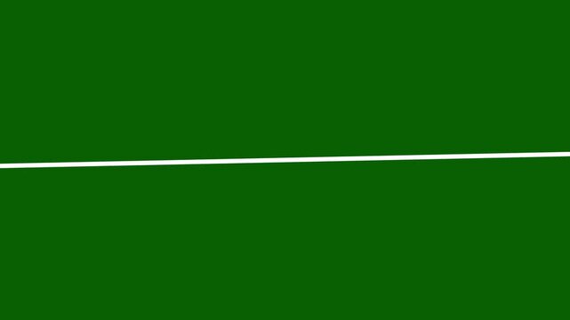 Minimalist White  Horizontal Line Animation on Green Screen Chroma Key Background for Video Editing, Divider, Graphic Element, Transition Overlay, and Design Layout 4k stock  video.