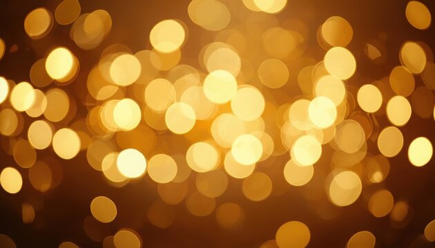Bokeh lights create a soft golden glowing background that offers plenty of copy space for text overlays.