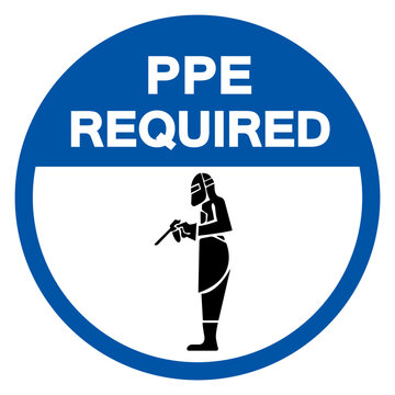 PPE Required Sabs Full Welding Gear Symbol Sign, Vector Illustration, Isolate On White Background Label.EPS10