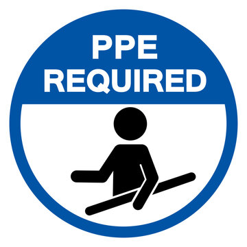 PPE Required Use Handrail Symbol Sign,Vector Illustration, Isolated On White Background Label.EPS10