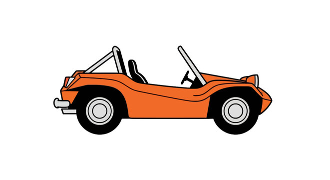Orange beach dune buggy with roll bar