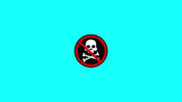 stop virus icon animation on the green screen background. 4K video. Chroma key. Useful for explainer video, website, greeting cards, apps, and social media posts