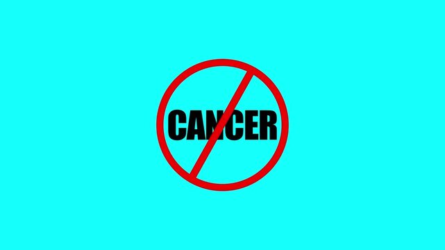 no cancer sign animation.4K motion animation