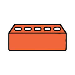 Red plastic brick toy block. © salfuddin