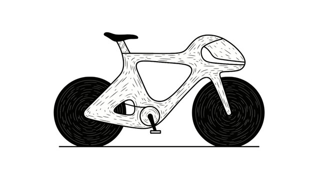 Futuristic concept bicycle with streamlined frame and disc wheels