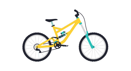 Obraz premium Yellow full suspension mountain bike for offroad trails