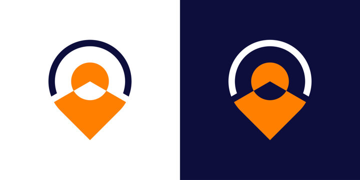 logo design combining people and pin map, design vector icon idea.