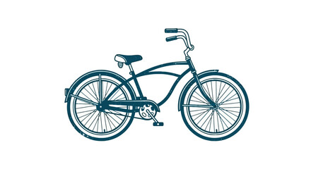 Obraz premium Distressed blue beach cruiser bicycle in vintage style