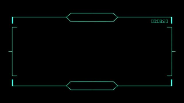 Futuristic glitchy HUD . Cyberpunk style distorted HUD screen alpha. Tech user interface hologram glitch screen for game, movie, sci-fi, drone footage, VR. 4k motion Video animated
