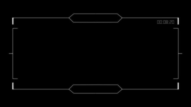 Futuristic glitchy HUD . Cyberpunk style distorted HUD screen alpha. Tech user interface hologram glitch screen for game, movie, sci-fi, drone footage, VR. 4k motion Video animated
