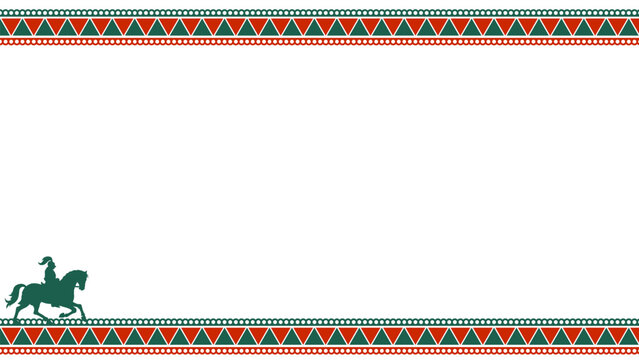 mexican ethnic border with green and red color for banner element design