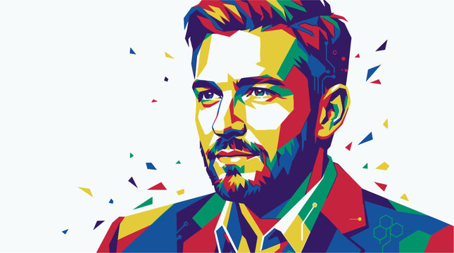 Man with beard and short hair.