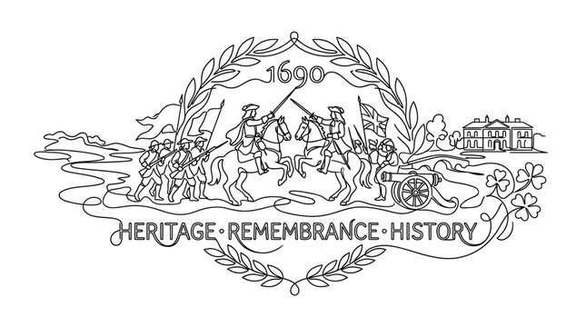 1690 Heritage Remembrance History Colonial Marching Soldiers on Horseback with Cannon
