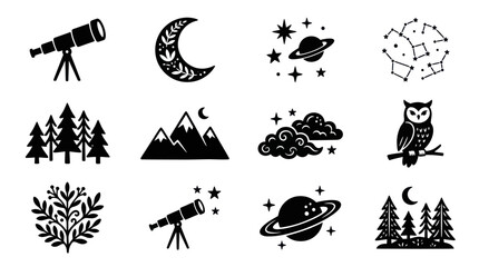 Celestial and Nature Silhouettes Collection. © Vario