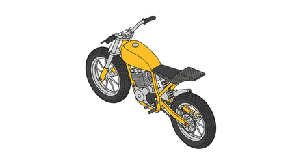 Obraz premium Custom yellow scrambler motorcycle with knobby tires