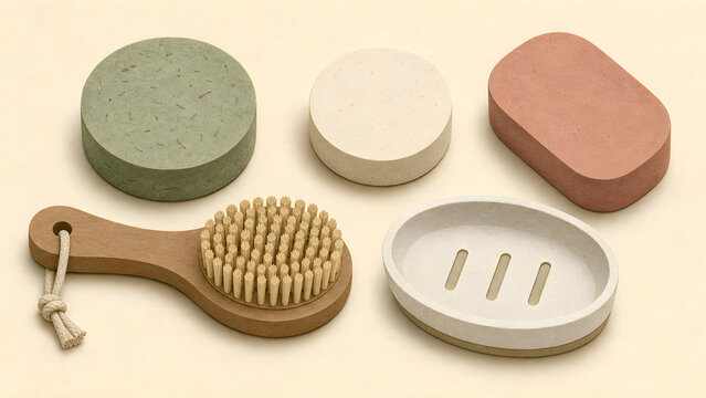 Paper cut solid bathroom care kit