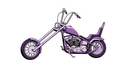 Purple custom chopper motorcycle with high handlebars © fernanda