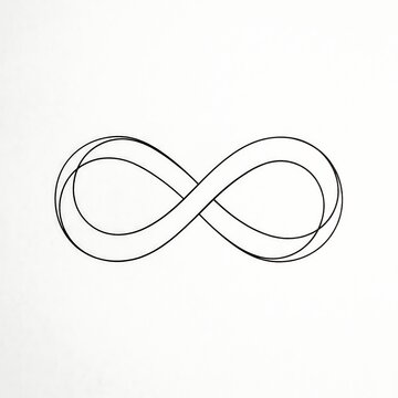 Simple abstract infinity symbol line drawing with transparent background