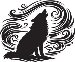 Obraz premium Dog Silhouette On White Background A Simple Vector Illustration