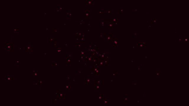 Abstract particles flowing, glowing dust, bokeh background, dark space