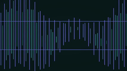 Naklejka premium Dark teal digital sound wave visualization.