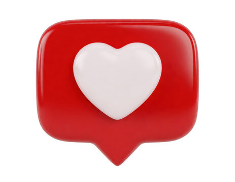Red Youtube Like Button 3d Render Transparent Background