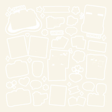 Hand-drawn Vintage Camera & Photo Album Elements, Scrapbooking Stickers, Retro Memories Design