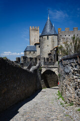 Towers and walls of Carcassonne, France medieval fortifications © Pete Niesen Photo