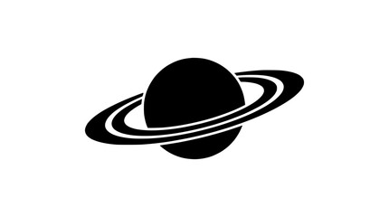 Saturn Planet Silhouette Icon, Space Exploration, Astronomy © illlustration