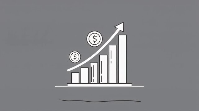 Financial Growth Chart Icon Loop Animation