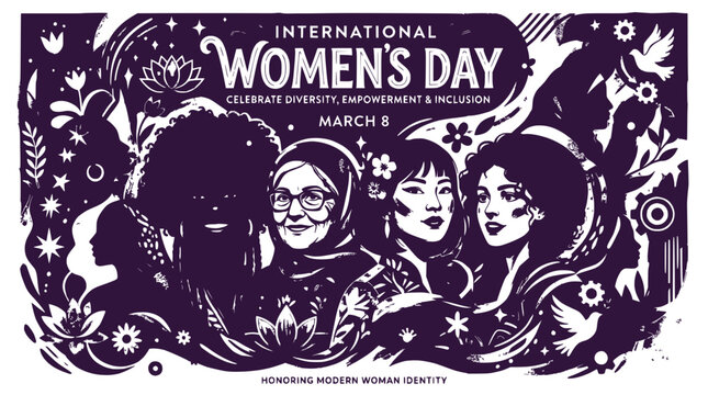 International Women's Day Diverse Women Celebration Diversity Empowerment Inclusion March 8