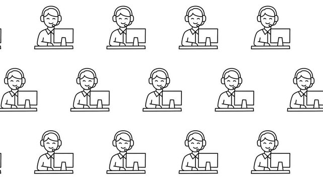 Seamless Customer Service Vector Animation Loop
