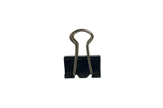 Black Binder Clip Isolated on Transparent Background PNG Office Stationery Fastener