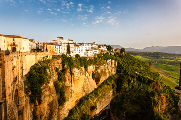 Obraz premium Panorama of clifftop town of Ronda Spain