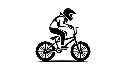 Obraz premium BMX Rider Silhouette Icon - Extreme Cycling Sport Vector
