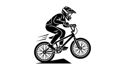 Obraz premium BMX Rider Silhouette Jumping on Bicycle, Extreme Sports Action