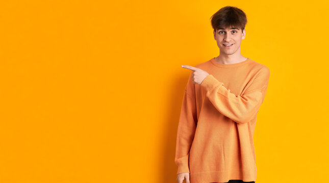 young man with trendy brown hair